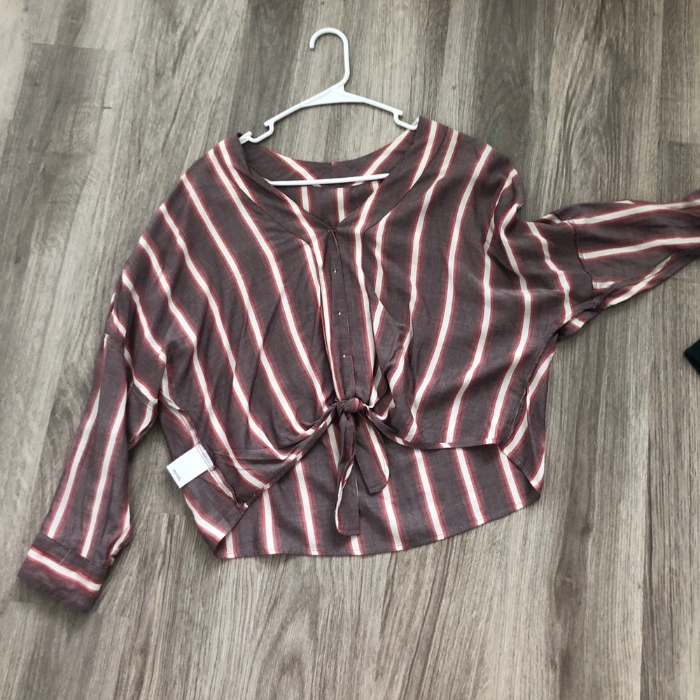 Long sleeve striped blouse